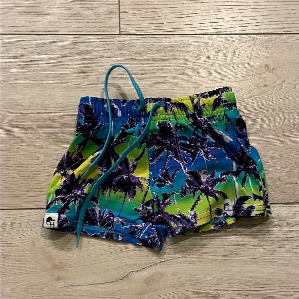 Colorful Palm Tree Kids Swim Trunks